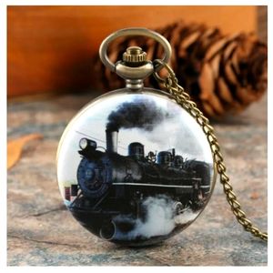 Locomotive train pocket watch